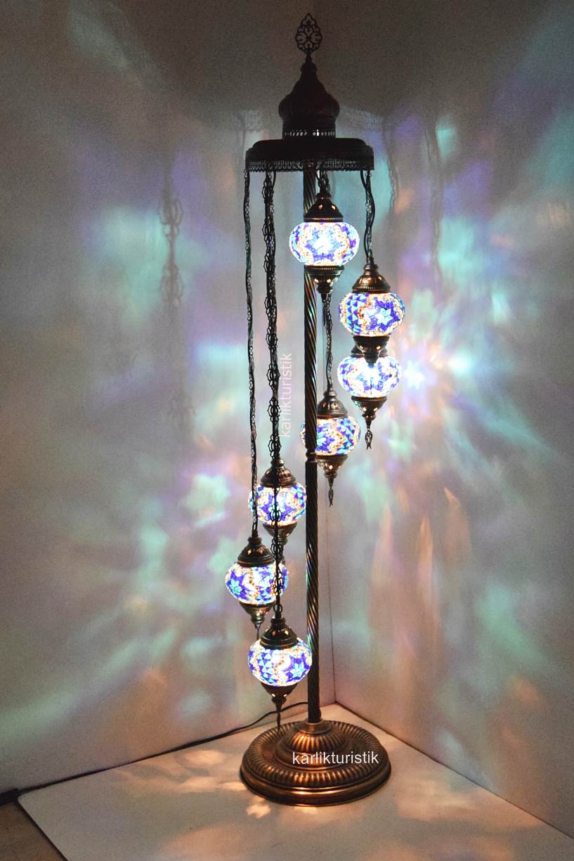 Mozaik Lambader Ayaklı 7 i Köşe Lambası Otantik Lamba12