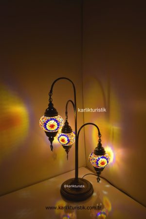 Mozaik Lamba Dekoratif Gece Lambası Mozaik Lambader 3Lü oltalı -I-S-F-5532