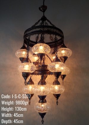Osmanlı  Avize 15li Sarkıt  Dekoratif Aydınlatma Tavan Lambası I-S-C-5317