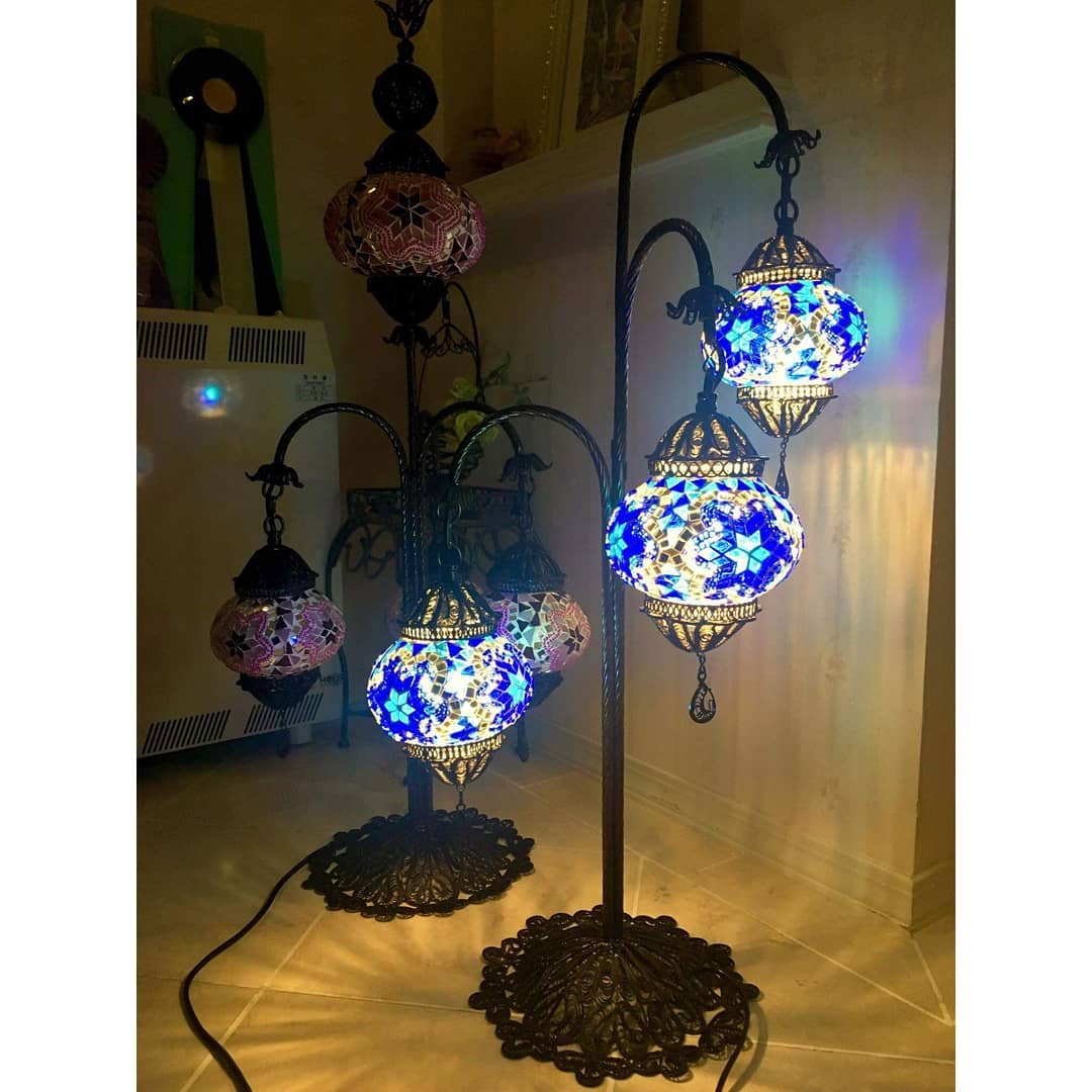 mozaik 3 lü oltalı lambader