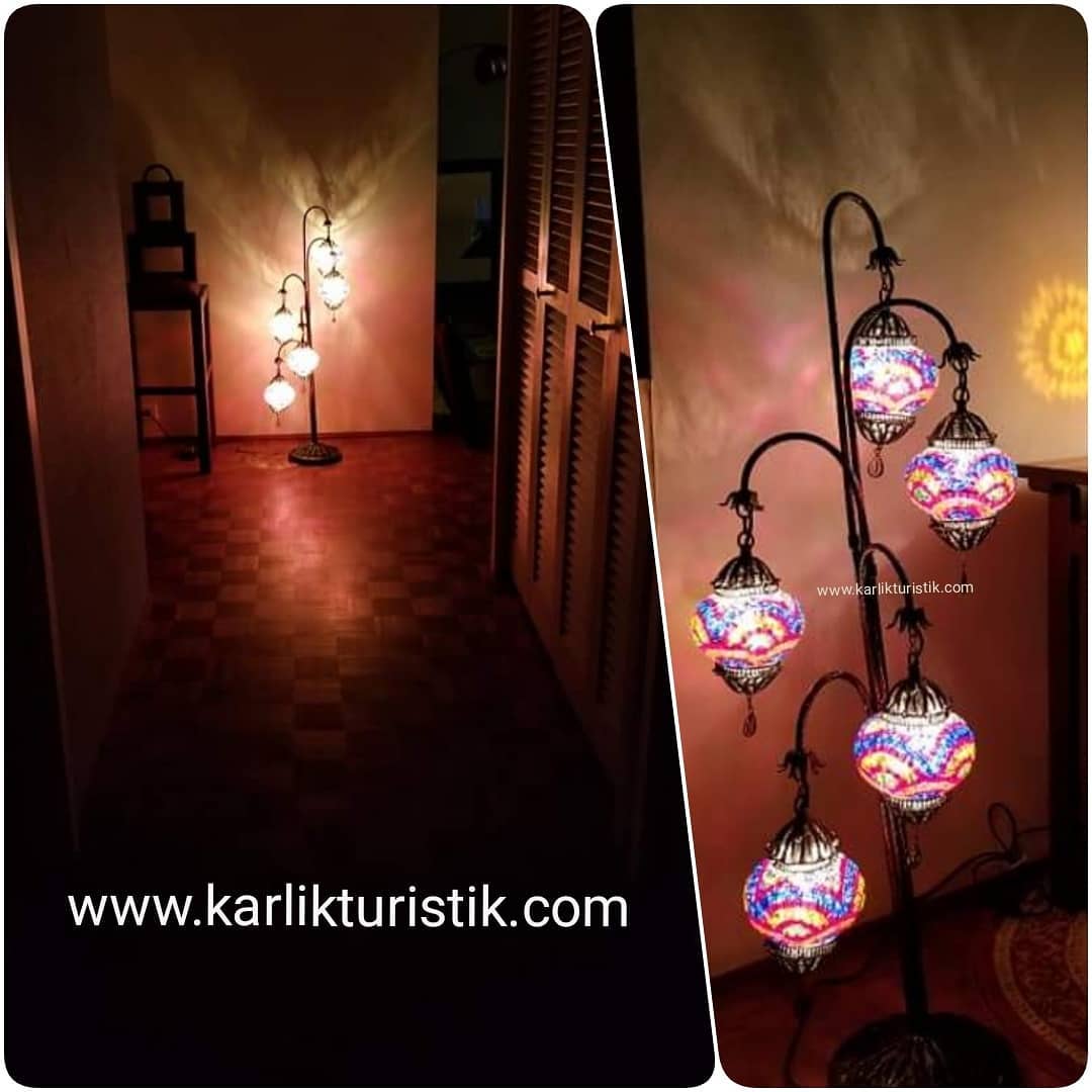 oltalı 5 li bakır lambader