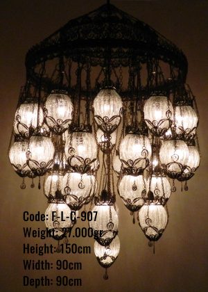 Osmanlı Telkari 31 li Şimşek Set Avize - F-L-C-907