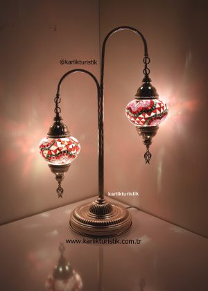 Mozaik masa lambası Çift Cam Gümüş Kaplama, Türk Abajur, Tiffany Lamba, Ayaklı Lamba El Yapımı Zemin Lambası Gümüş Renk