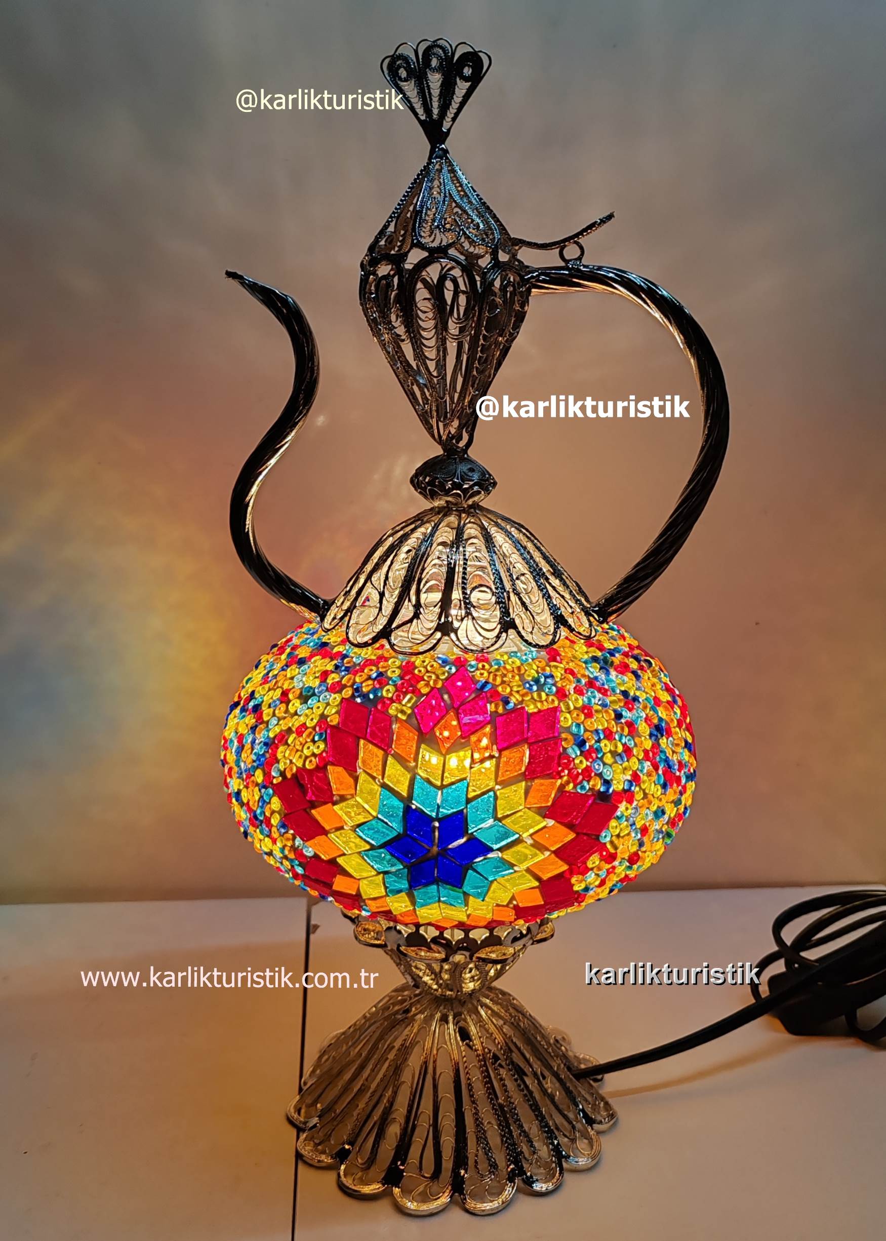 telkari sanatı mozaik ibrik gümüş kaplama11