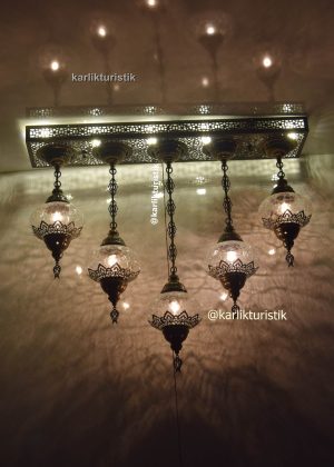 benzersiz mutfak adası aydınlatması, orijinal ev sarkıt avize, otantik lamba 5 şefaf çatlak camlı lazerli dikdörtgen avize