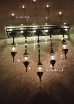 benzersiz mutfak adası aydınlatması, orijinal ev sarkıt avize, otantik lamba 5 şefaf çatlak camlı dikdörtgen avize