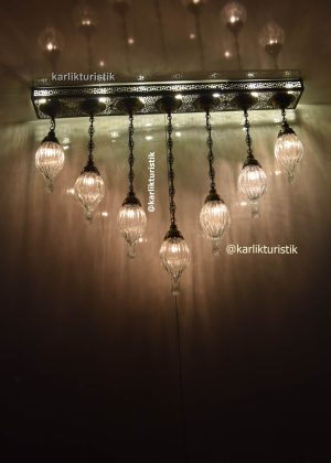 benzersiz mutfak adası aydınlatması, orijinal ev sarkıt avize, otantik lamba 7 üfleme damla camlı dikdörtgen avize