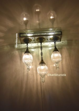 osmanlı avize ,orjinal  eskitme sarkıt avize ,otantik lamba 3 lü dikdörtgen osmanlı damla camlı avize tavana sıfır