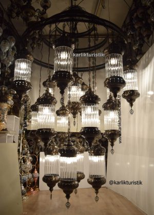 El Üflemesi Camlı Avize, Türk Yapımı Orjinal  Pyrex Cam Çoklu Asılı Lamba, ev, otel için büyük tavan avizesi 19 lu